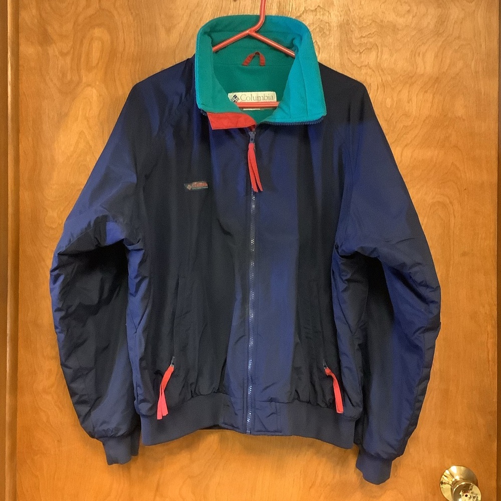 Vintage 90s Columbia Sportswear Fleece-Lined Winter Jacket Navy Size XL